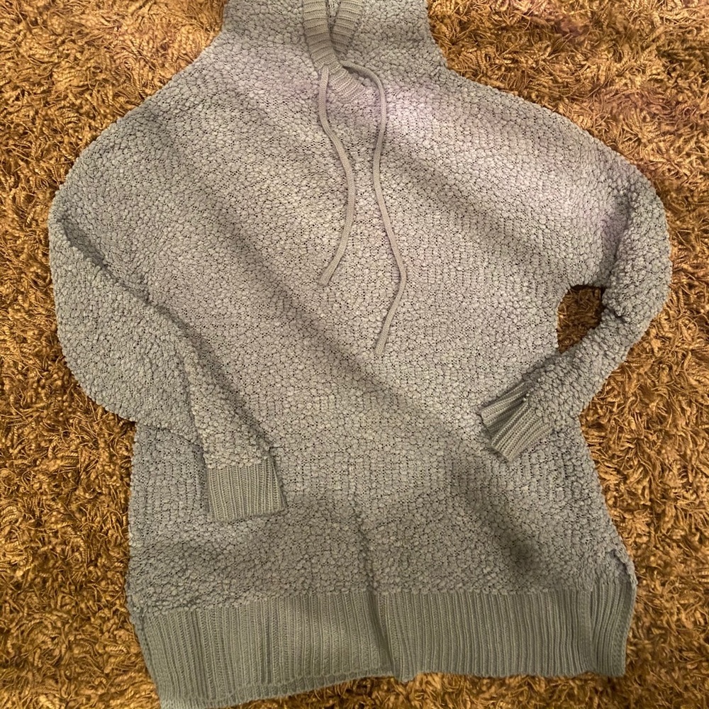 super cute hooded popcorn sweater